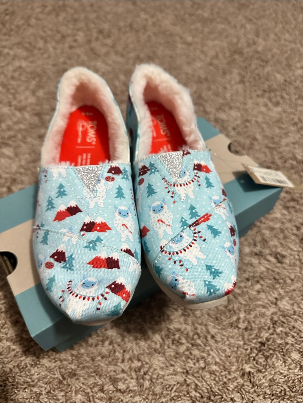 TOMS Light Blue Yeti & Winter Print Alpargatas